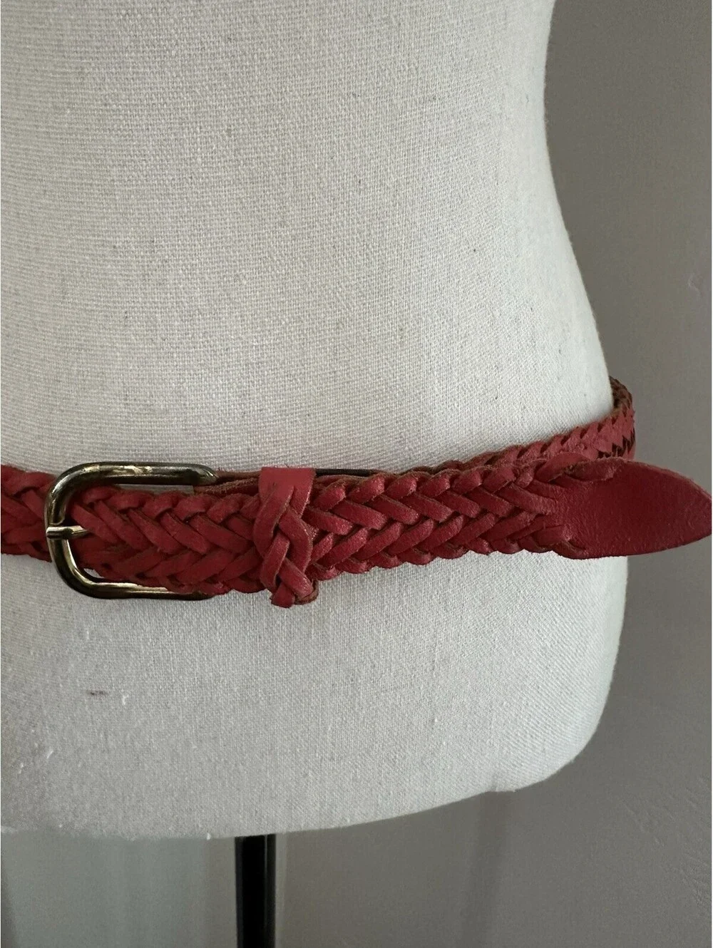 Capezio Argentina Braided Leather Belt – Red – Made in Argentina